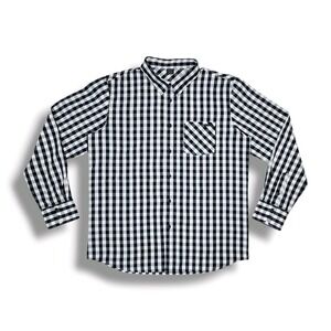 Oakley Black & White Checkered Plaid Button Up Long Sleeve Shirt Men's XL